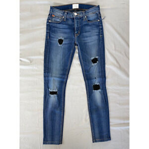 Hudson Nico Mid-Rise Super Skinny Destroyed Stretch Denim Jeans. 24. GUC!!